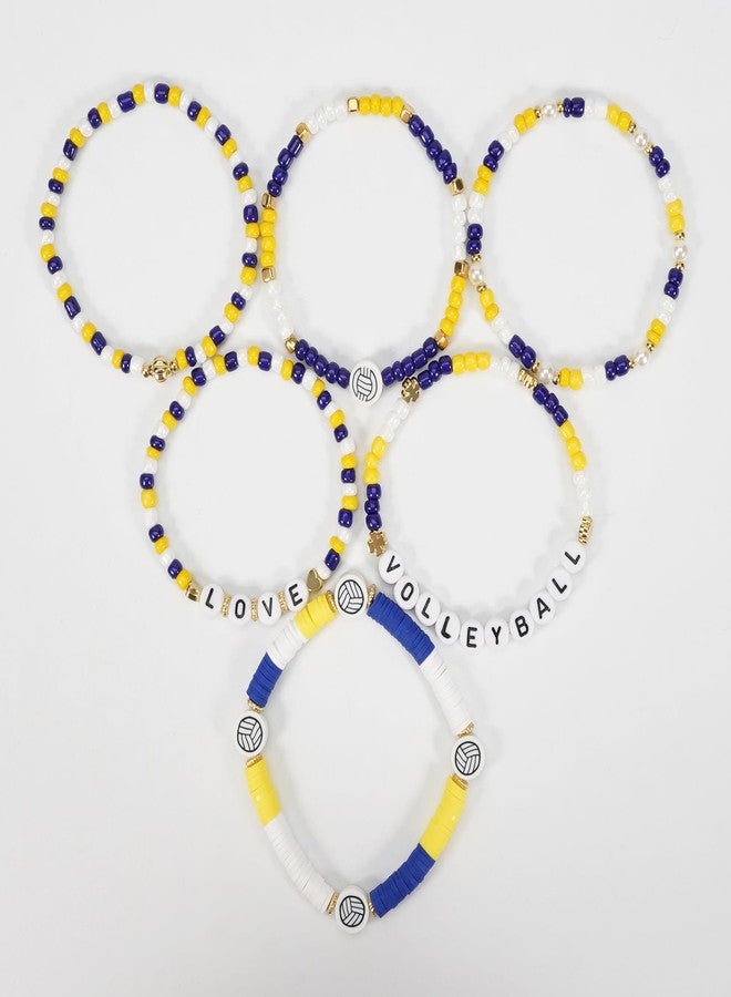 Briutn Volleyball Beaded Bracelet Set Heishi Stackable Bracelets Sports Theme Friendship Jewelry - Image 5